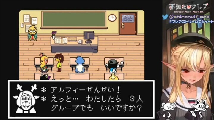 Shiranui Flare laughing too loud when she find noel in deltarune game [Hololive/Sub indo]