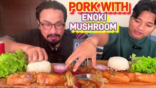 PORK CURRY WITH ENOKI MUSHROOM || PORK EATING CHALLENGE || PORK MUKBANG || PORK CURRY EATING SHOW