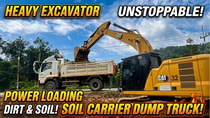 HEAVY EXCAVATOR IN ACTION! CAT 323 Loading Dirt Into Dump Truck