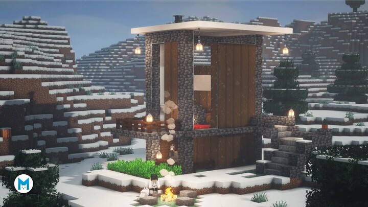 âš’ï¸� Minecraft : How to Build a Cozy Winter Cabin | Survival Cottage