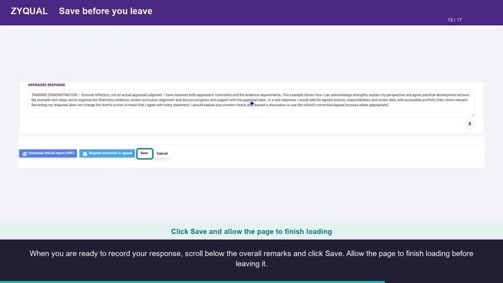 Zyqual: Review and Respond to Your Appraisal (Review Copy)