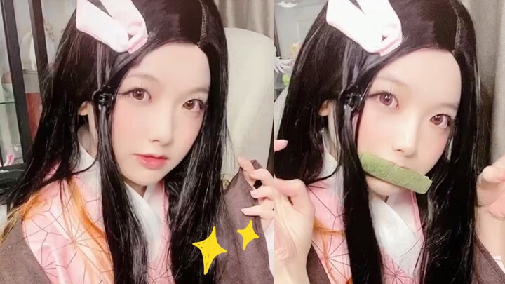 Nezuko: Uh-huh, uh-huh! (Demon Slayer cos)