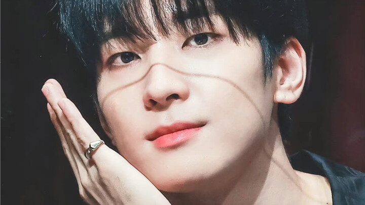 “All Wonwoo” — the shadow from the partition falling across his nose really makes it look like he’s 