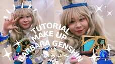 Tutorial makeup Barbara genshin by Fluffykim