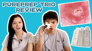 FACE REPUBLIC PUREPREP TRIO REVIEW USING MINI MICROSCOPE | WE DUET