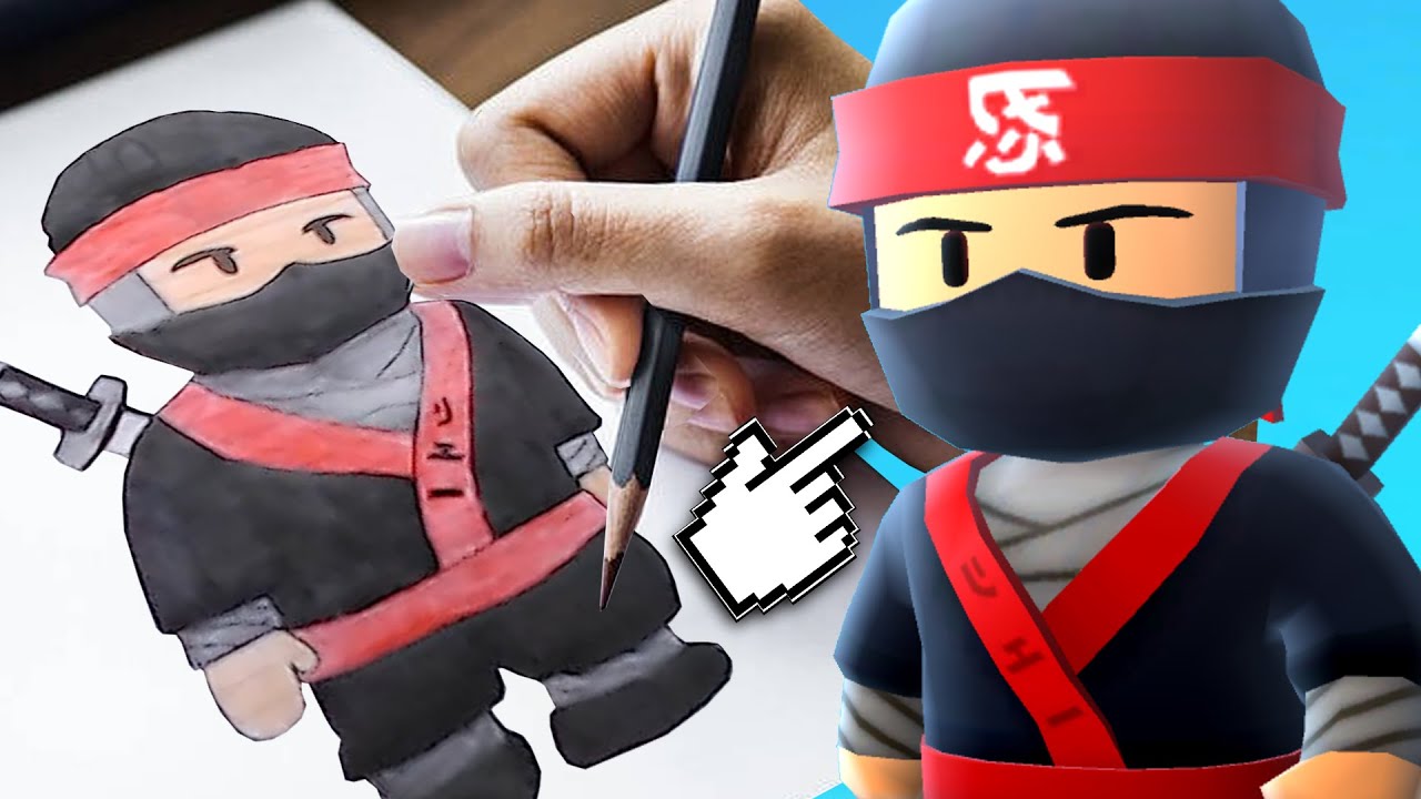 COMO DESENHAR SKIN NINJA do JOGO STUMBLE GUYS passo a passo 