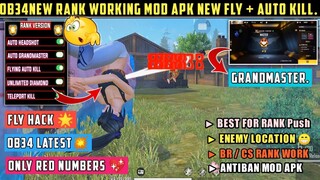 Free Fire Max Mod Menu Hack OB34 Update Today,100% Rank+Fly+Vbadge, Free Fire Headshot Hack 2022