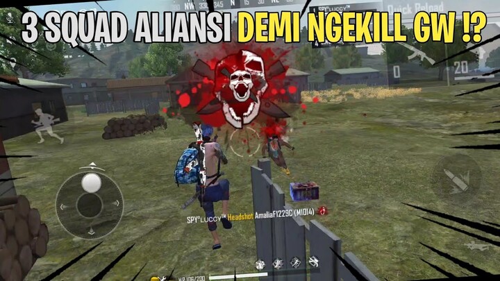 DI RUSH 3 SQUAD DI DAERAH OPEN MASIH BISA RATA‼️- FREE FIRE BATTLEGROUND