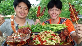 ส้มตำไก่ย่าง แซลมอนดองโชยุ สุดเด็ดสุดแซ่บสุดฟิน.