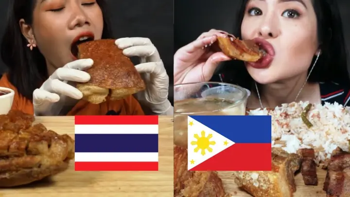 Thai and Filipino Mukbangers Love Crispy Pork Belly | Mukbang Highlights