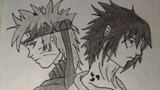 TUTORIAL DRAWING NARUTO AND SASUKE ✨(step by step)