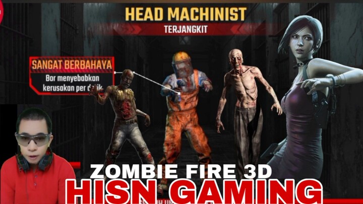 game zombie fire 3D,  head machinist sengan senjata Bor mesin