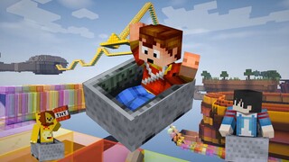 [Tianqi] Tàu lượn siêu tốc ba người vui nhộn Minecraft