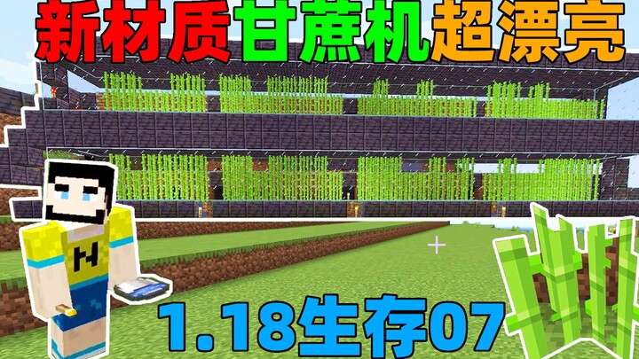 Minecraft 1.18 Survival 07: New-Texture Sugarcane Farm, Super Beautiful