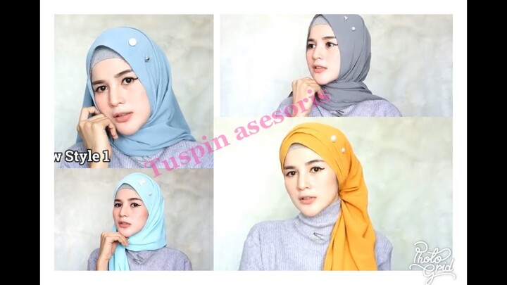 Tutorial Hijab Pashmina Diamond Crepe dengan Tuspin ; aksesoris hijab