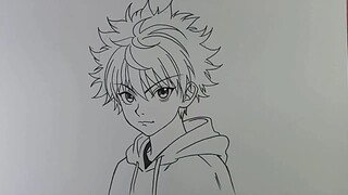 Cara Menggambar anime untuk pemula-Karakter Killua Zoldyck hunterXHunter