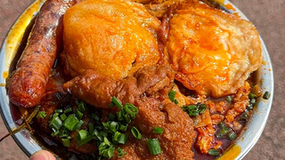 บะหมี่กุ้งตัวเล็กไข่ยางมะตูมริมถนนเมืองหลิวโจว ไข่ไหลเยิ้มคลุกกับเส้นบะหมี่อร่อยสุดๆ