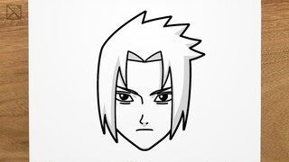 How to draw SASUKE (Naruto Shippuden) step by step, EASY