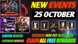 FREE FIRE NEW EVENT | 25 OCTOBER NEW EVENT | FREE FIRE NEW UPDATE | FF NEW EVENT