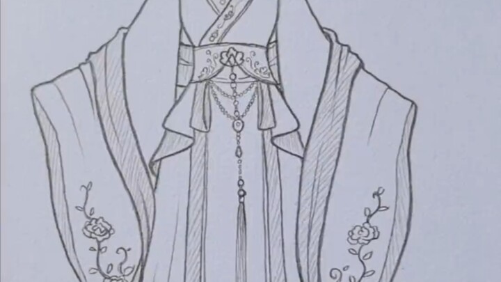 How to draw traditional Chinese-style clothing