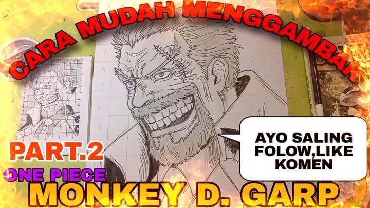 CARA yang sangatlah mudah menggambar anime one piece MONKEY D GARP Part.2