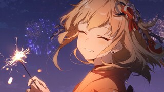 "Genshin Impact" Xiao Gong's handwriting "Fireworks are fleeting, but human feelings are forever"