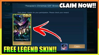 WIN AND GET FREE LEGEND SKIN AND EPIC SKIN!! PACQUIAO CHRISTMAS GIFT!! || MOBILE LEGENDS BANG BANG