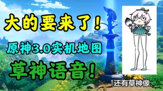 原神3.0须弥实机地图！草神语音！！大的药来了！