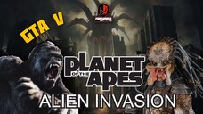 FANTASMA CITY ALIEN vs APES | GTA V