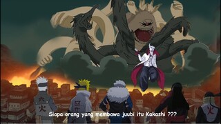 Para Hokage berkumpul melawan Isshiki otsutsuki yang membawa juubi mengamuk mengancurkan desa Konoha