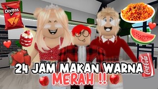 24 JAM MAKAN WARNA MERAH!! 🍉🍎 | BROOKHAVEN INDONESIA 🇮🇩 |