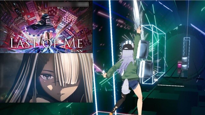 Ohkami Loup dalam Beat Saber, Steve Aoki ft. RUNN - "Last of Me"