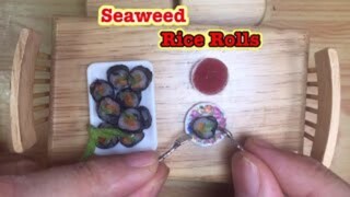 Seaweed Miniature Rice Rolls, Seaweed, Shrimp, Carrot, Small Kitchen Corner,