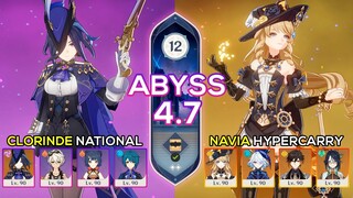 C0 Clorinde National & C0 Navia Hypercarry - Spiral Abyss 4.7 - Genshin Impact