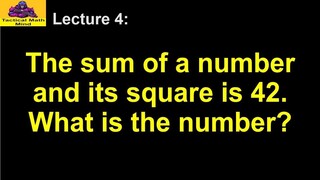 The sum of a number and its square is 42. What is the number?