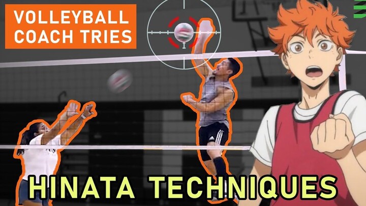 Volleyball coach Donny tries out Hinata's skills (minus tempo!!!)
