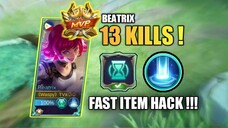 BEATRIX FAST ITEM HACK IN RANK GAME- 13 KILLS USING NEW META BUILD !!