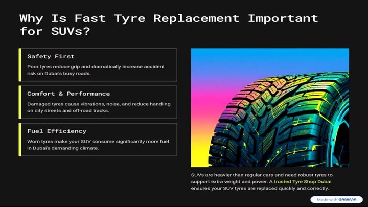 Choose the Right Tyre Shop Dubai for Fast SUV Tyre Replacement
