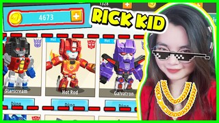 NOOB KAMUI LẦN ĐẦU LÀM RICH KID TIÊU SẠCH 5000 XU MUA SIÊU ROBOT TRANFOMER BIẾT BAY TRONG MINI WORLD