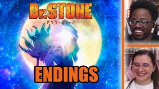 DR. STONE ENDINGS (1-4) REACTION | Anime ED Reaction