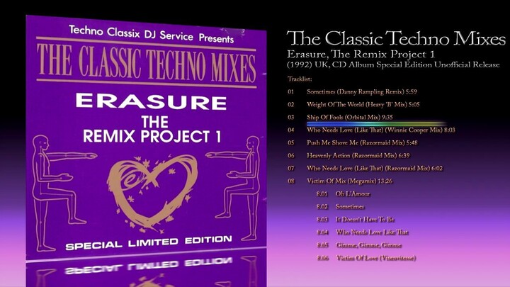 The Classic Techno Mixes (1992) Erasure, The Remix Project 1 [CD Album Special Limited Edition]