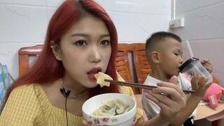Time For Eating: I Have Dumplings Today And Check My Red Hair.
