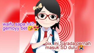 gambar Uchiha Sarada waktu SD 🤭 Anime | Boruto : Naruto Next Generation Fanart🎈