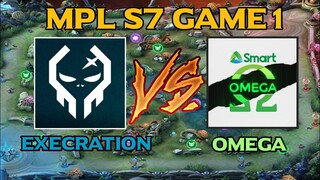 EXECRATION VS. SMART OMEGA (GAME 1) | MPL-PH S7 WEEK 4 DAY 2 | PHARSA YVE KONEKSYON NG OMEGA