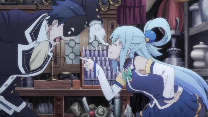 The Goddess of Wisdom Aqua slams the Duke of Hell Vanir!