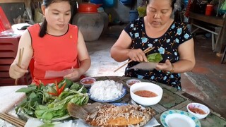 cá tai tượng chiên xù bánh tráng rau sống chấm mắm chua chiều cuối tuần| TKQ T188