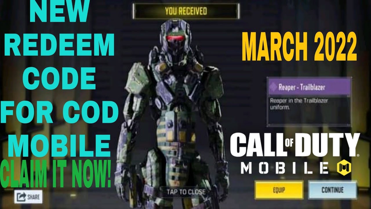 March 2022* Call Of Duty Mobile New Redeem Code