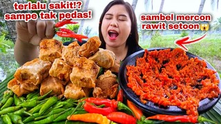 LAMBUNG MERONTA⁉️ TAHU KRIUK CABE RAWIT MERAH CABE RAWIT MENTAH  SAMBEL MERCON SECOBEK MUKBANG