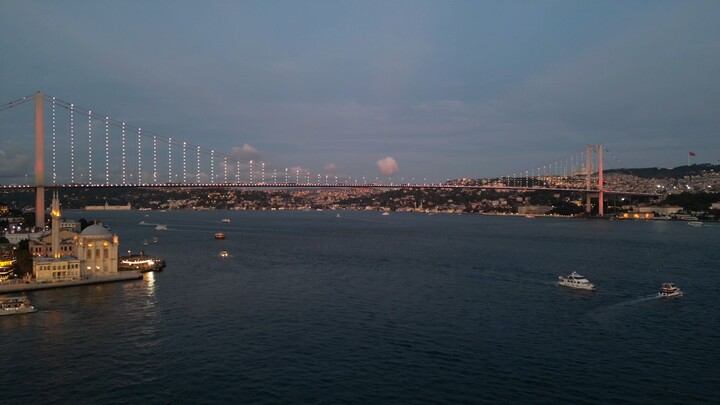 Both sides of the Bosphorus after sunset. 🌅🌊✨