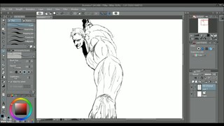 Draw escanor rough sketch in clip studio paint | Speed Paint